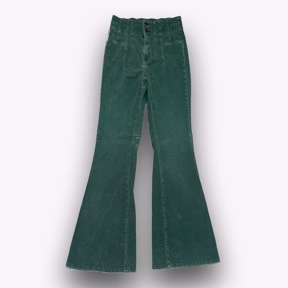 Free People We The Free Green Corduroy Pants - Picture 1 of 2